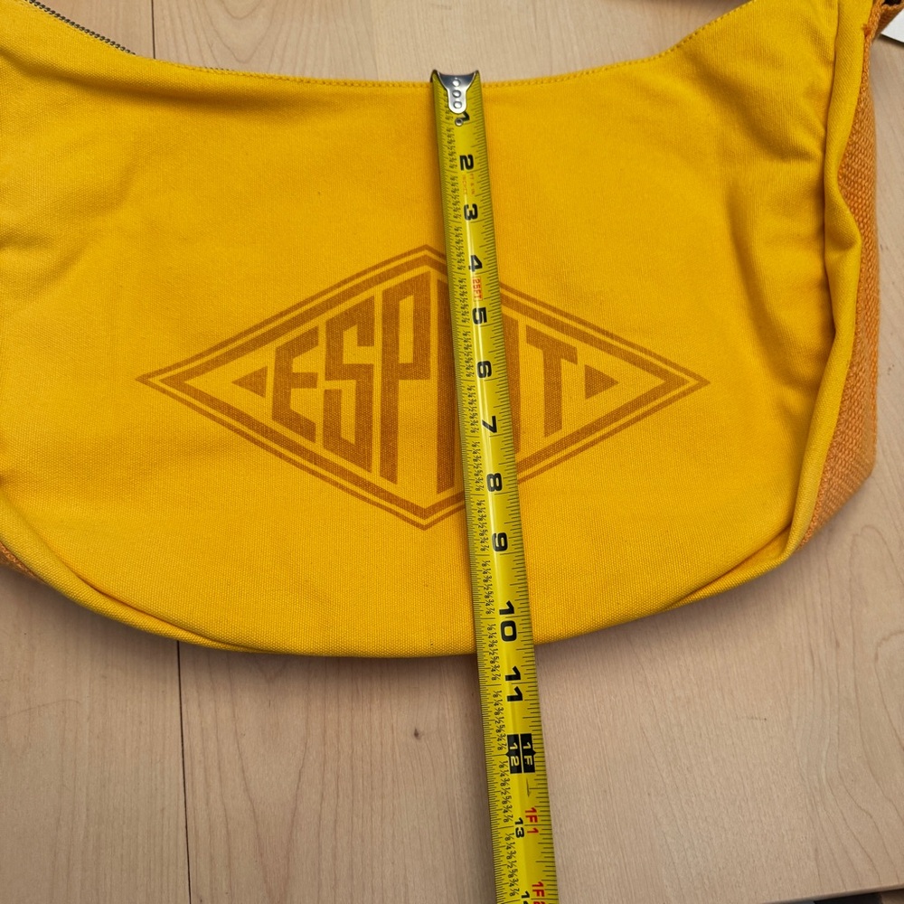 ESPRIT Yellow Logo Canvas Hobo Bag NWT - Picture 4 of 8